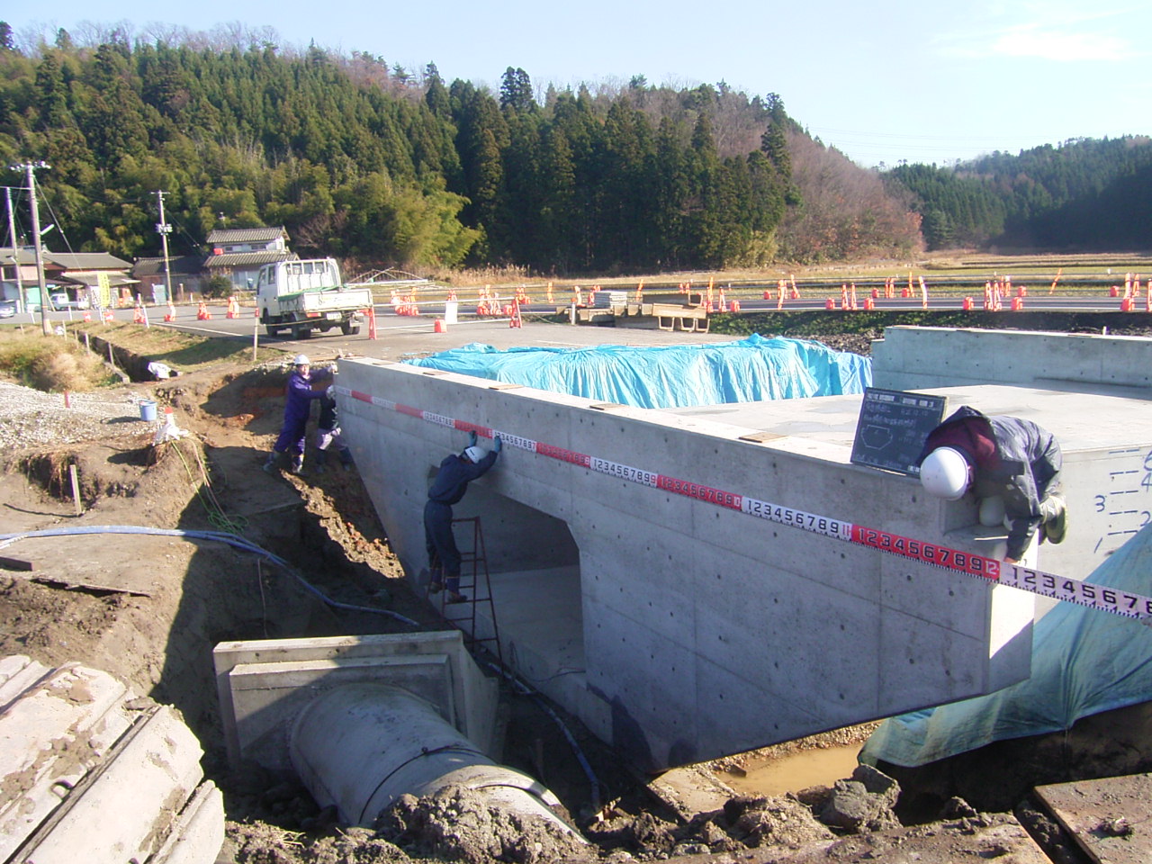 坂井川右岸地区　県道横断工事（新潟県新発田地域振興局）